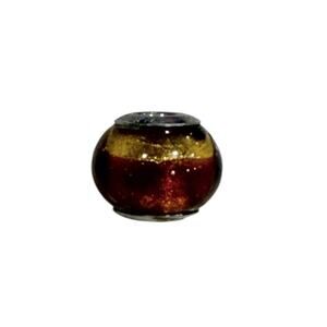 Italian Murano Glass Sterling Silver Sider Charm Bead